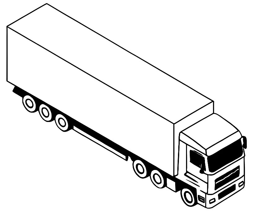 Silueta de camión en blanco y negro